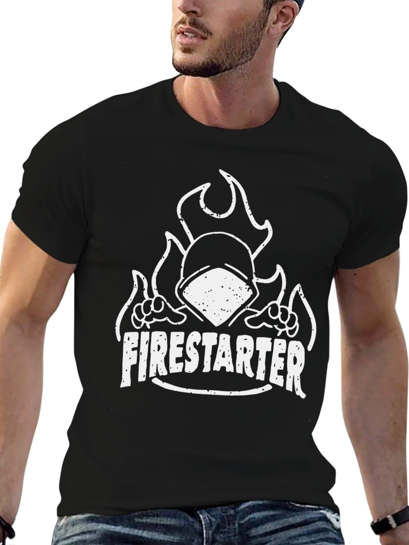 Firestarter Graphic Tee - Black Cotton T-Shirt