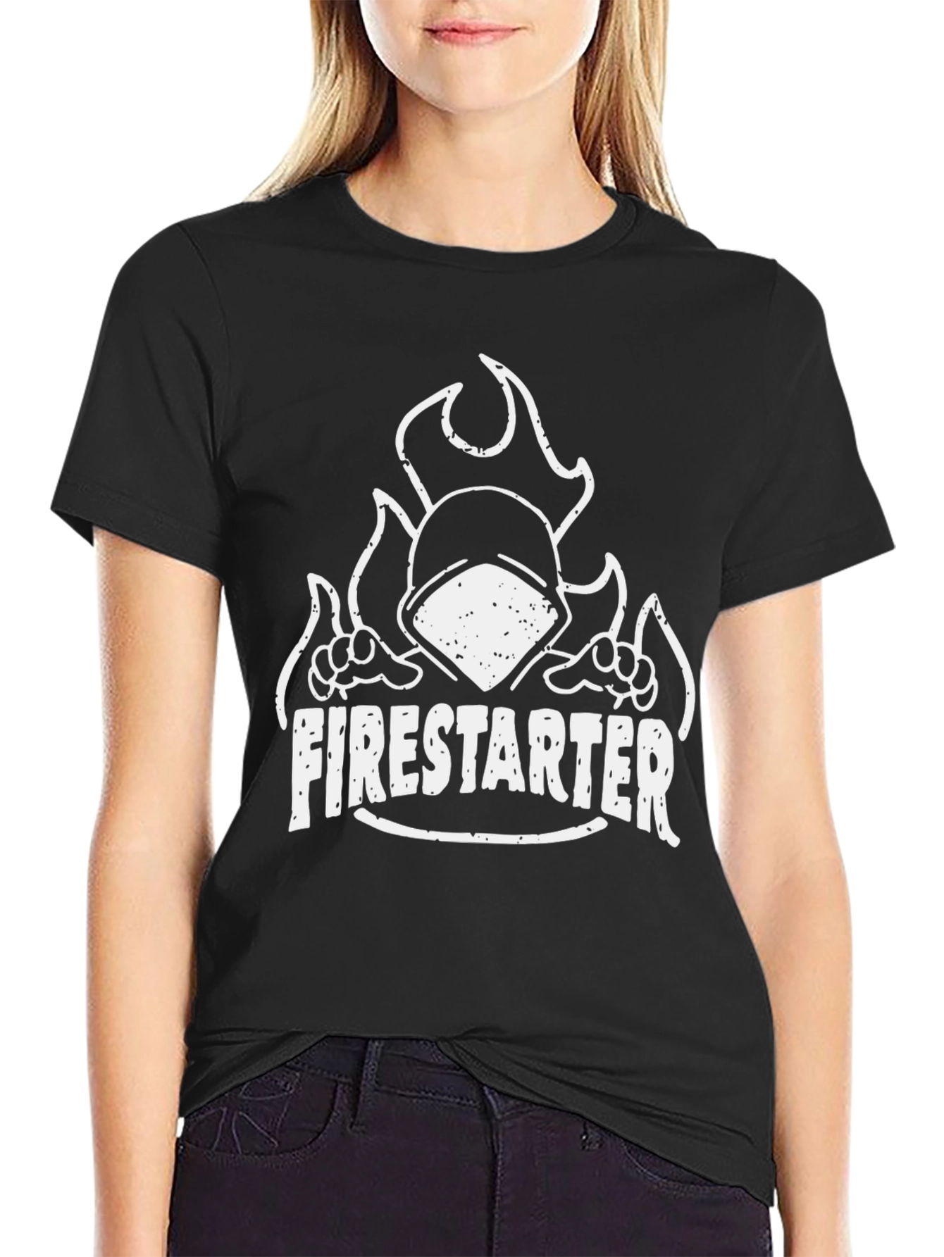 Firestarter Graphic Tee - Black Cotton T-Shirt