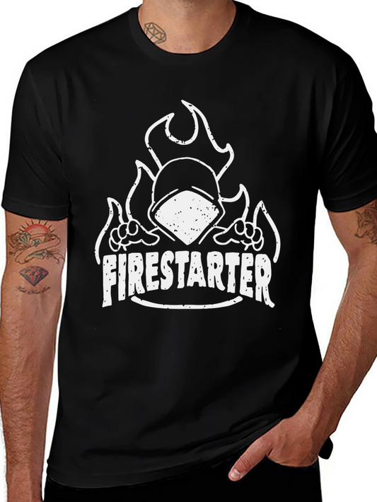 Firestarter Graphic Tee - Black Cotton T-Shirt