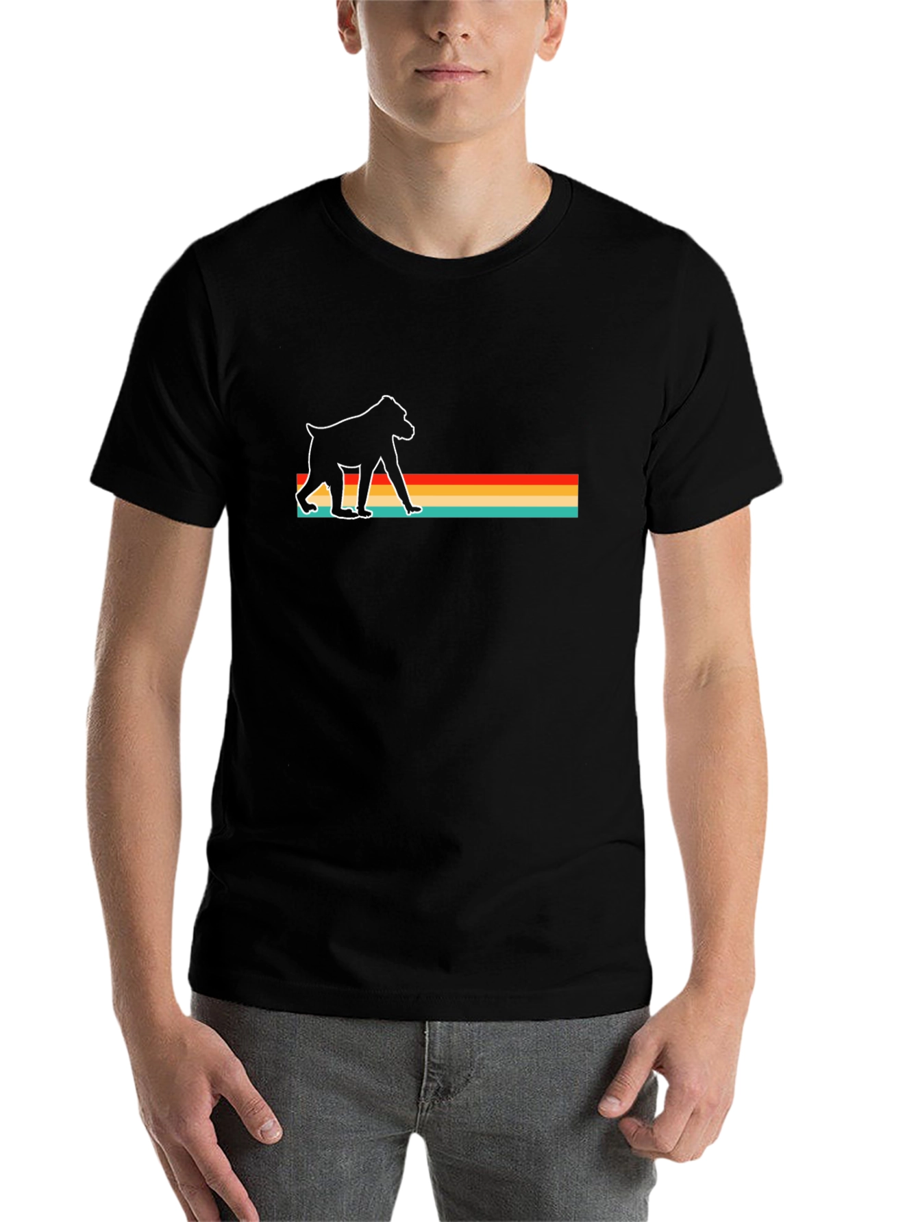 Retro Baboon Graphic Tee - Classic Comfort Fit
