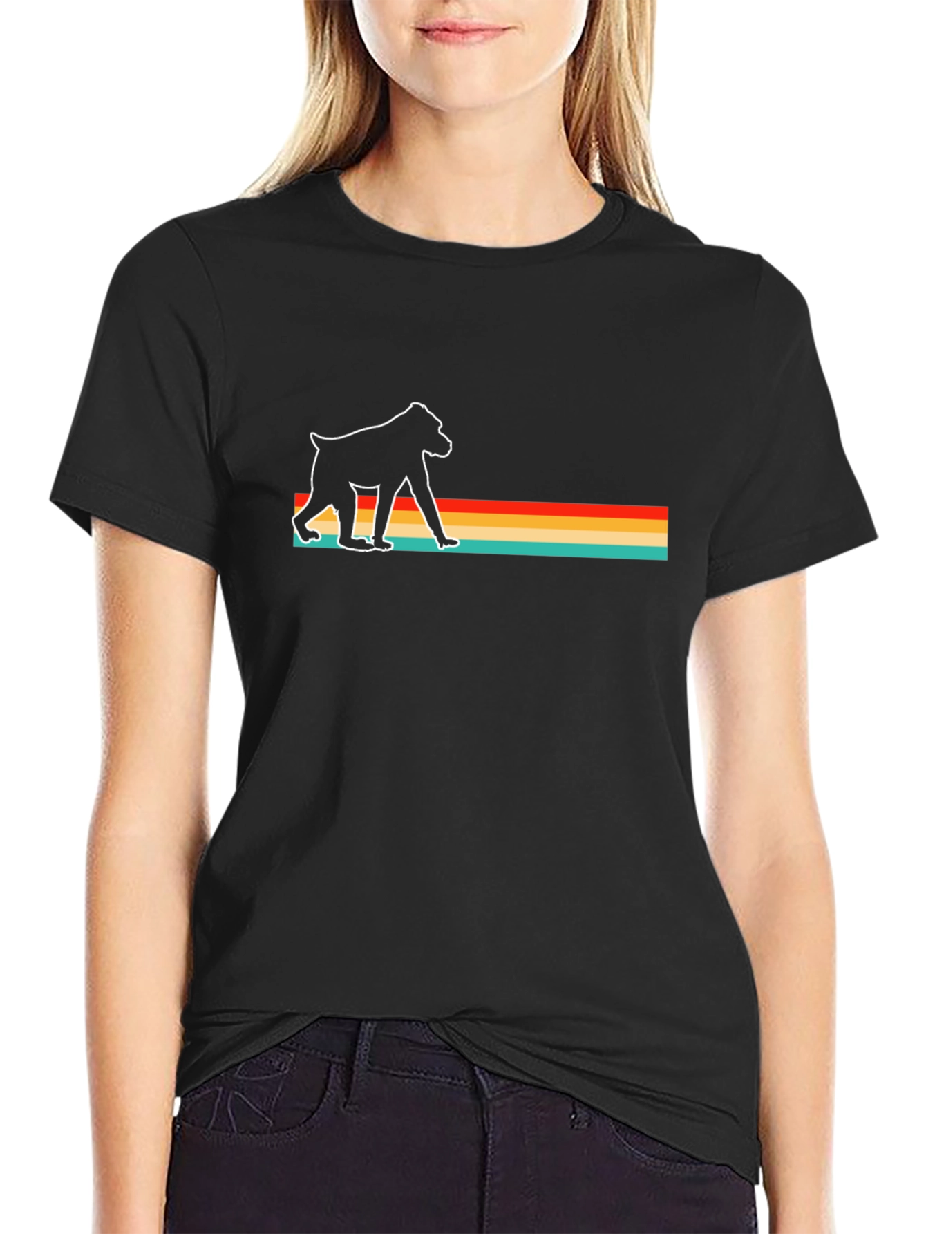 Retro Baboon Graphic Tee - Classic Comfort Fit