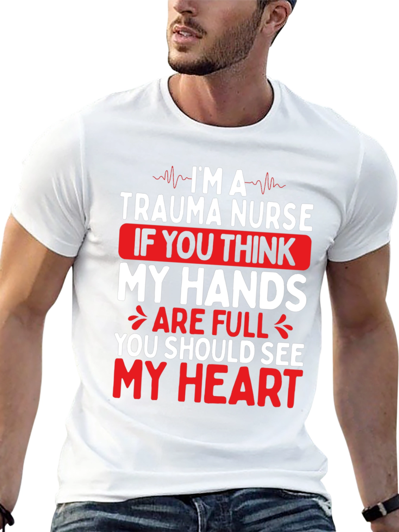 Trauma Nurse Heart Graphic T-Shirt