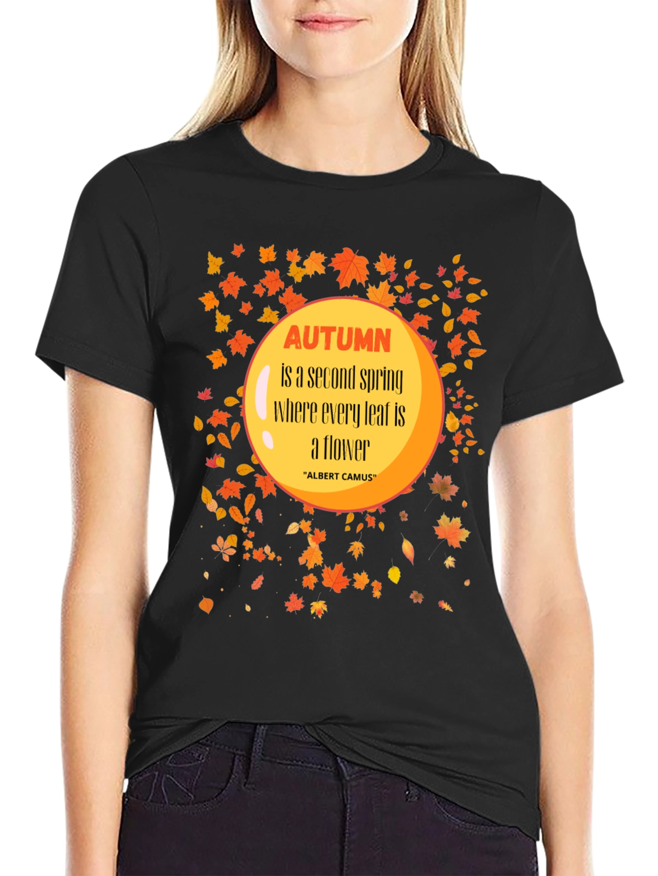 Autumn Leaves Graphic T-Shirt - Trendy Fall Apparel