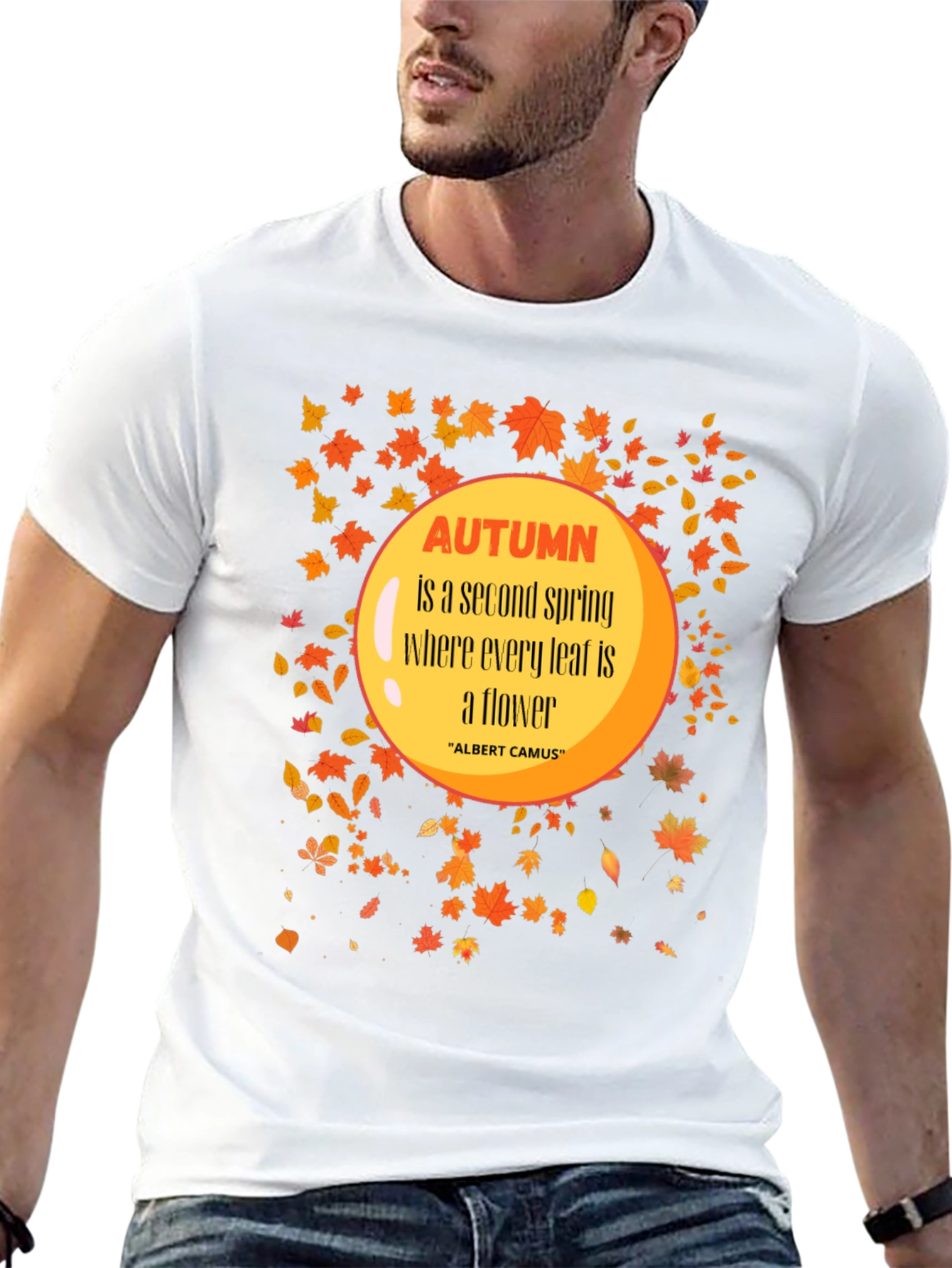 Autumn Leaves Graphic T-Shirt - Trendy Fall Apparel