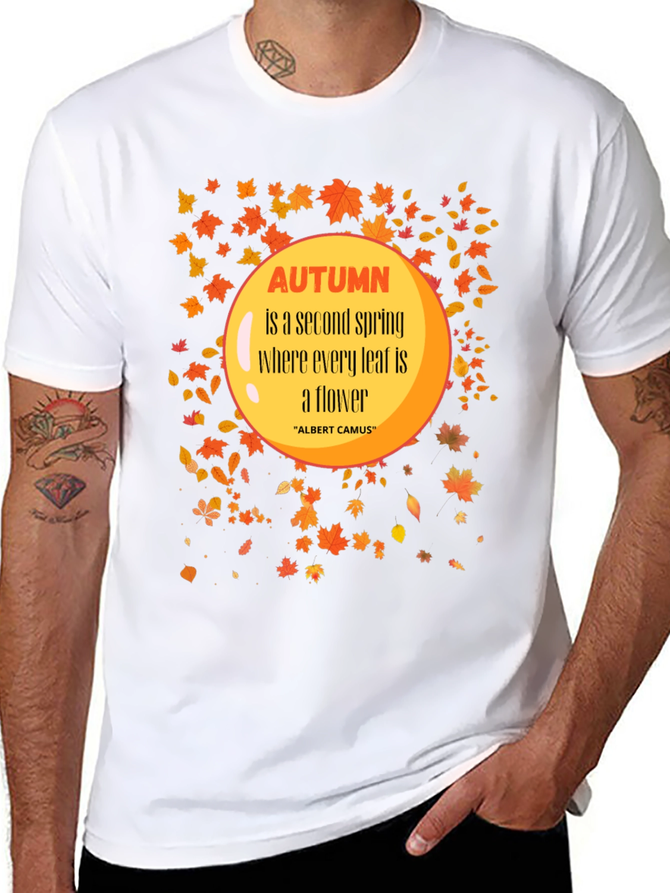 Autumn Leaves Graphic T-Shirt - Trendy Fall Apparel