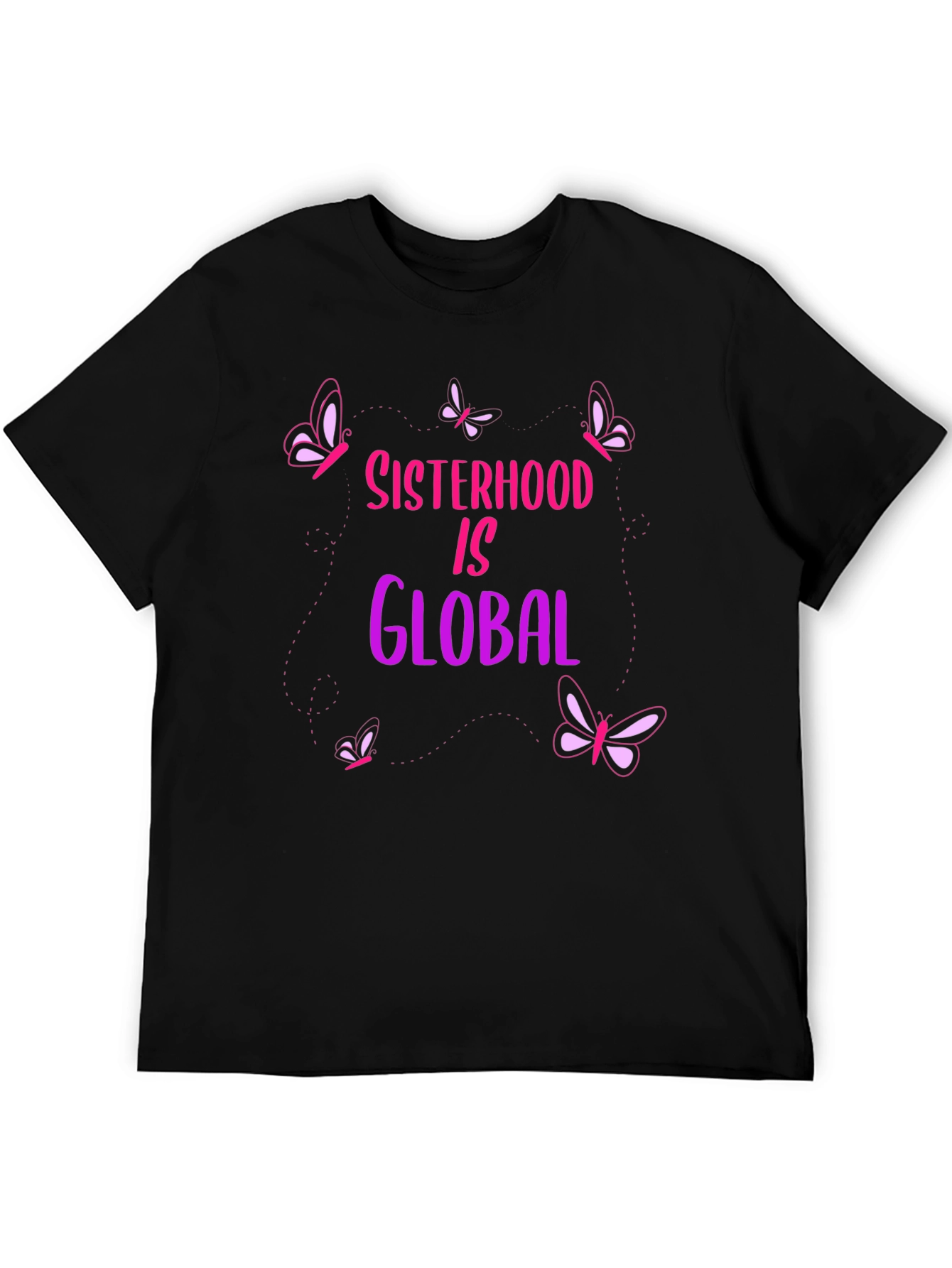 Sisterhood Is Global Graphic Tee - Butterfly Design