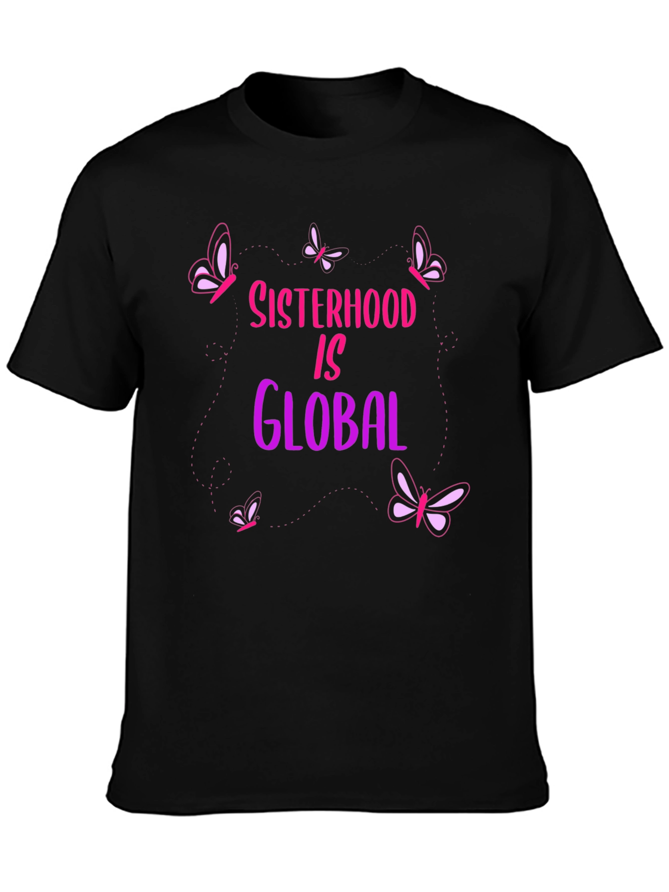 Sisterhood Is Global Graphic Tee - Butterfly Design