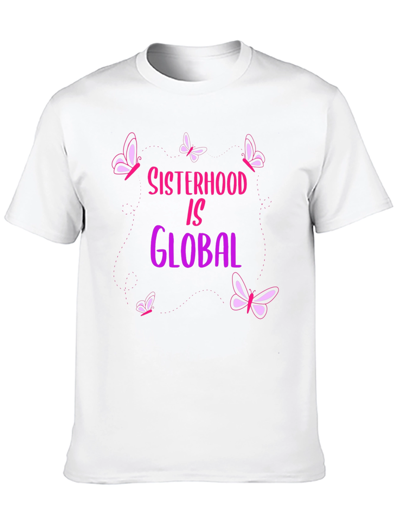 Sisterhood Is Global Graphic Tee - Butterfly Design