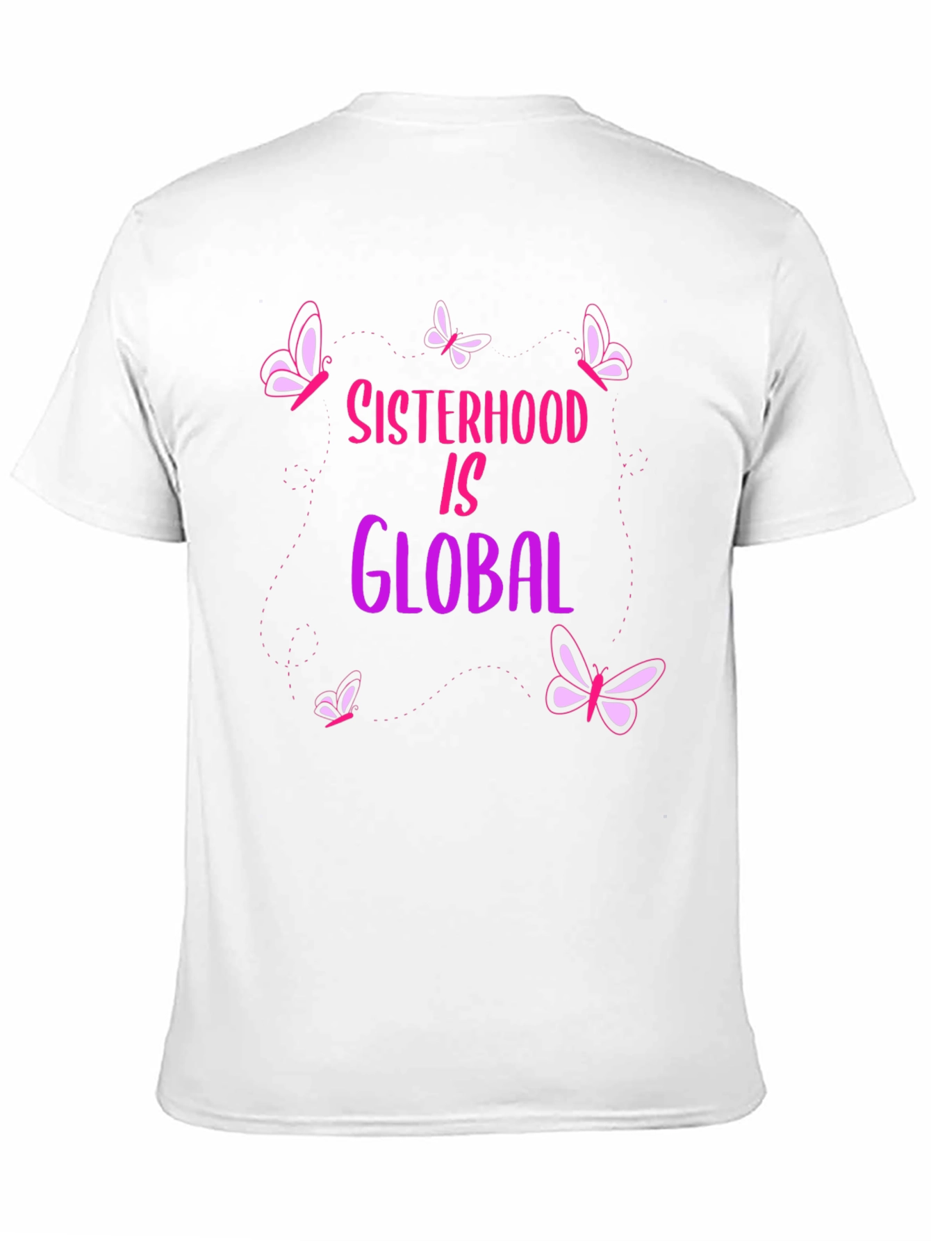 Sisterhood Is Global Graphic Tee - Butterfly Design
