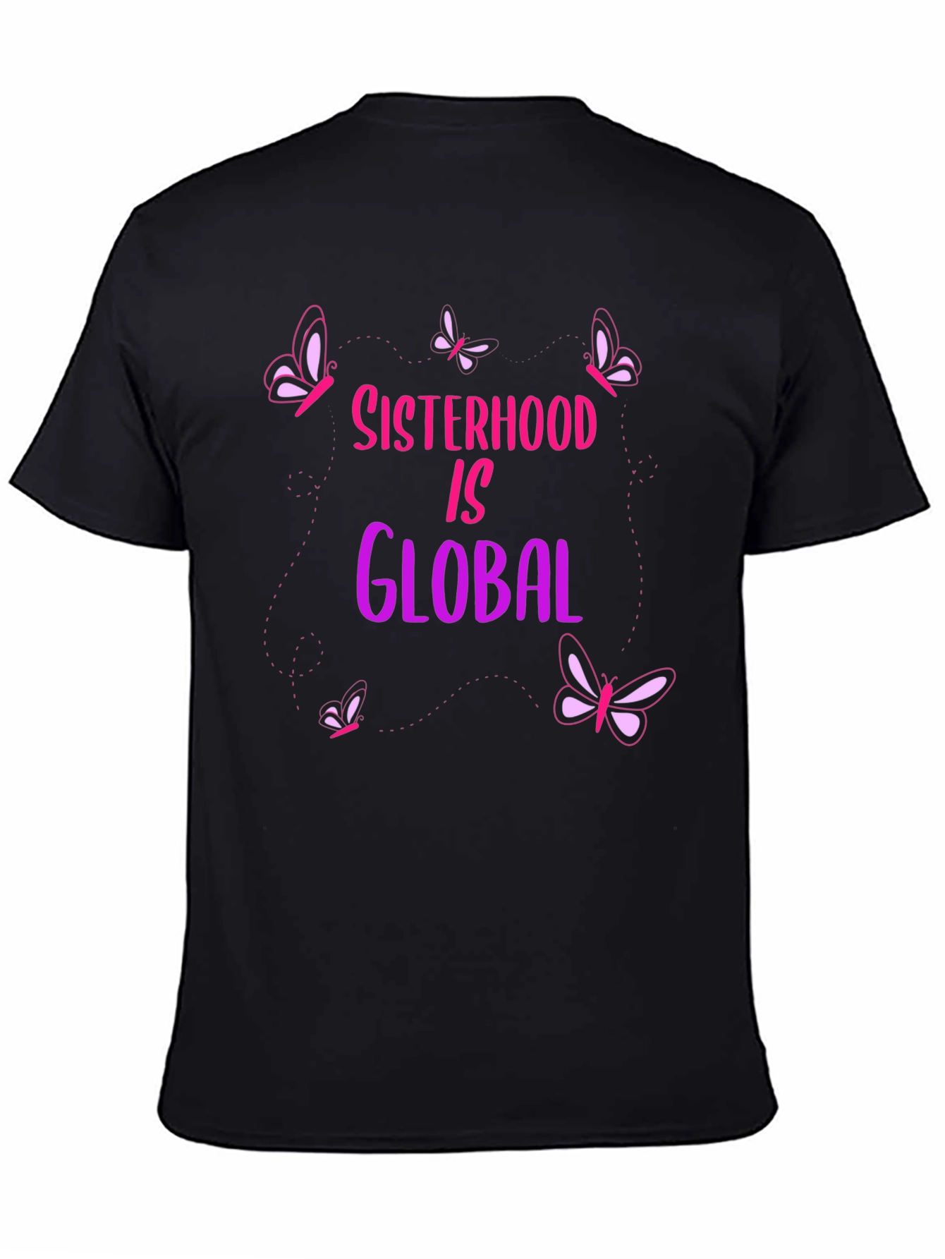 Sisterhood Is Global Graphic Tee - Butterfly Design