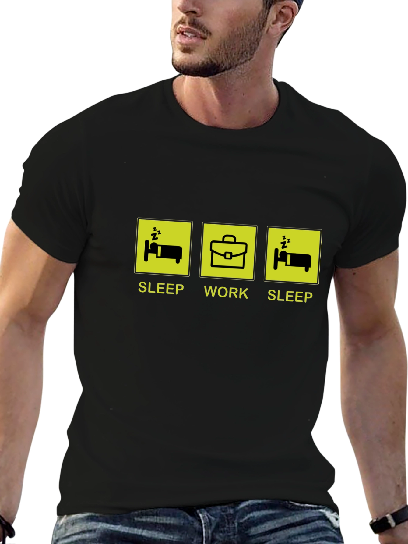 Sleep Work Sleep T-Shirt - Funny Graphic Tee