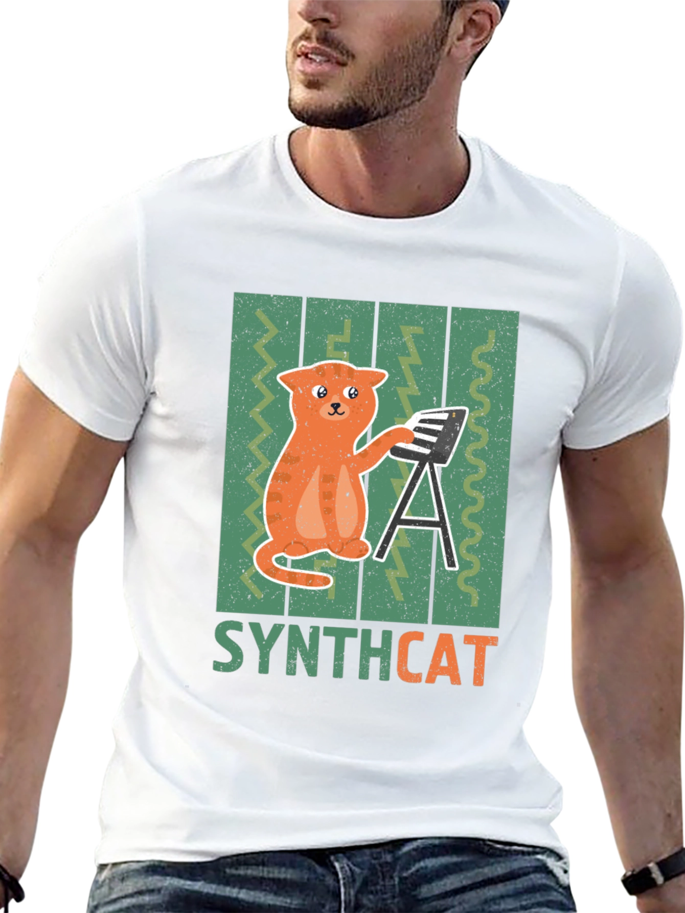 Synthcat T-Shirt - Musical Cat Lover Tee