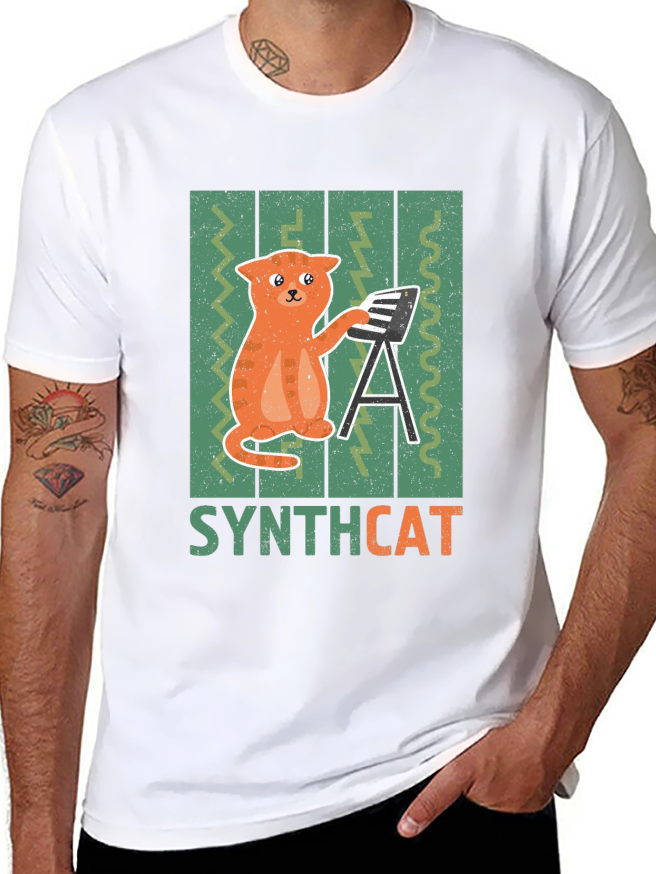 Synthcat T-Shirt - Musical Cat Lover Tee