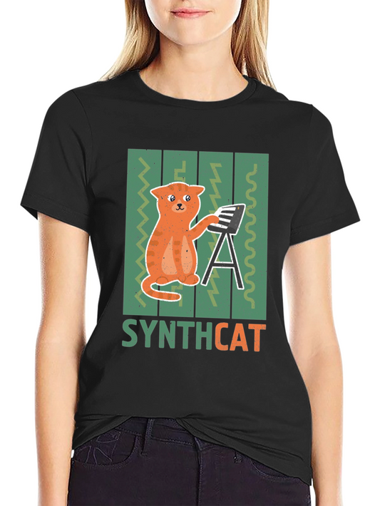 Synthcat T-Shirt - Musical Cat Lover Tee