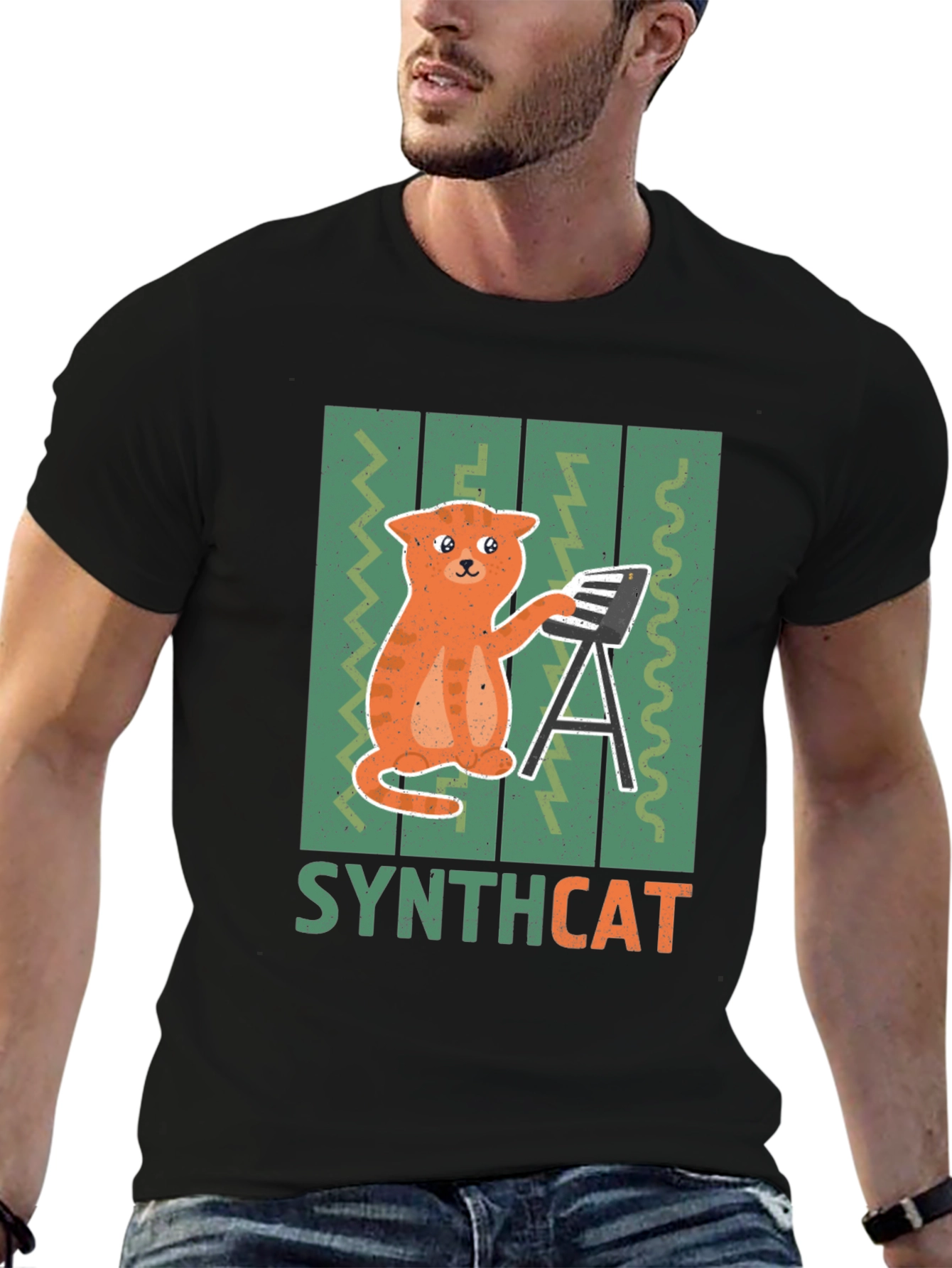 Synthcat T-Shirt - Musical Cat Lover Tee