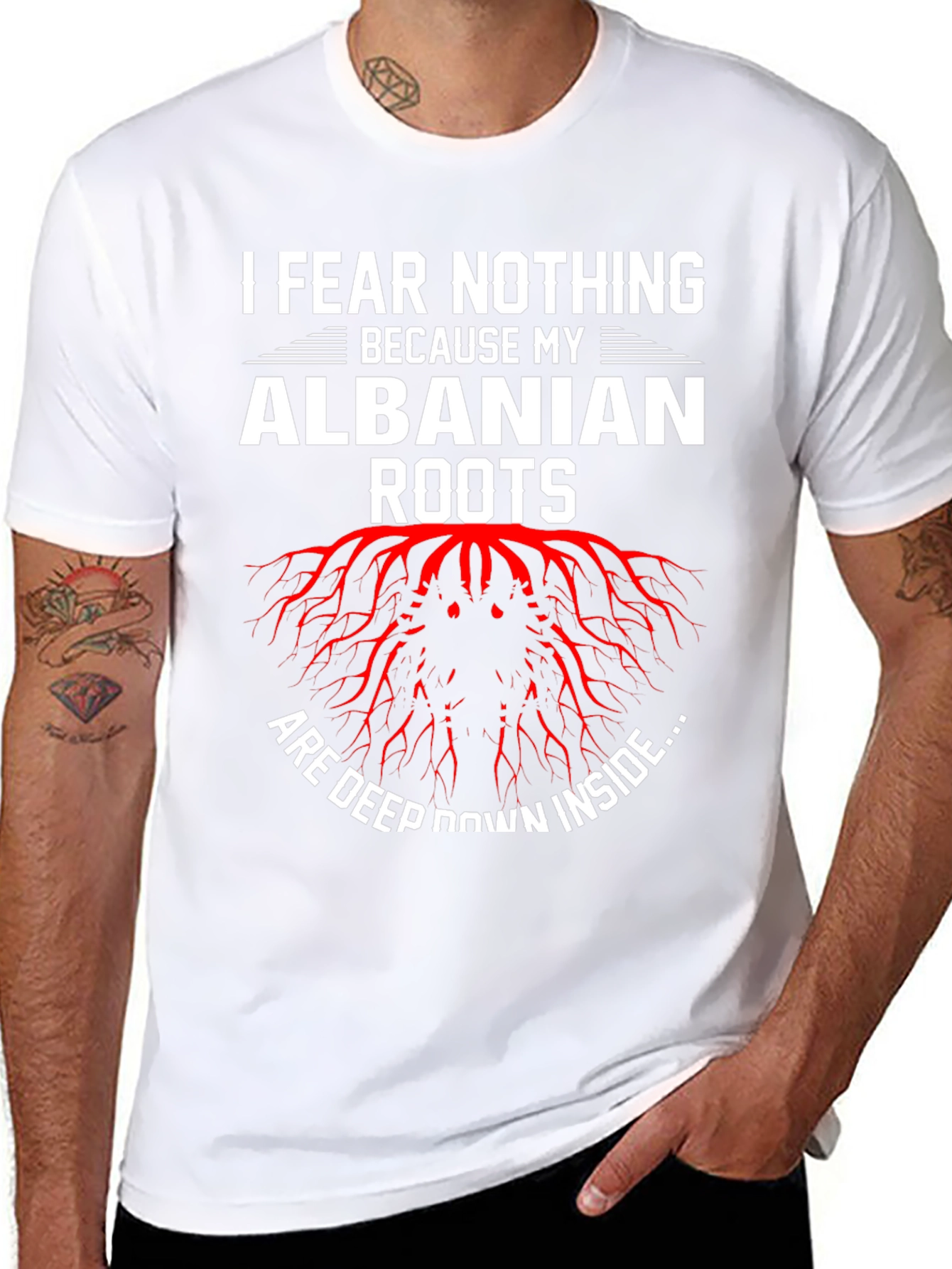 Albanian Roots Graphic T-Shirt - Fear Nothing