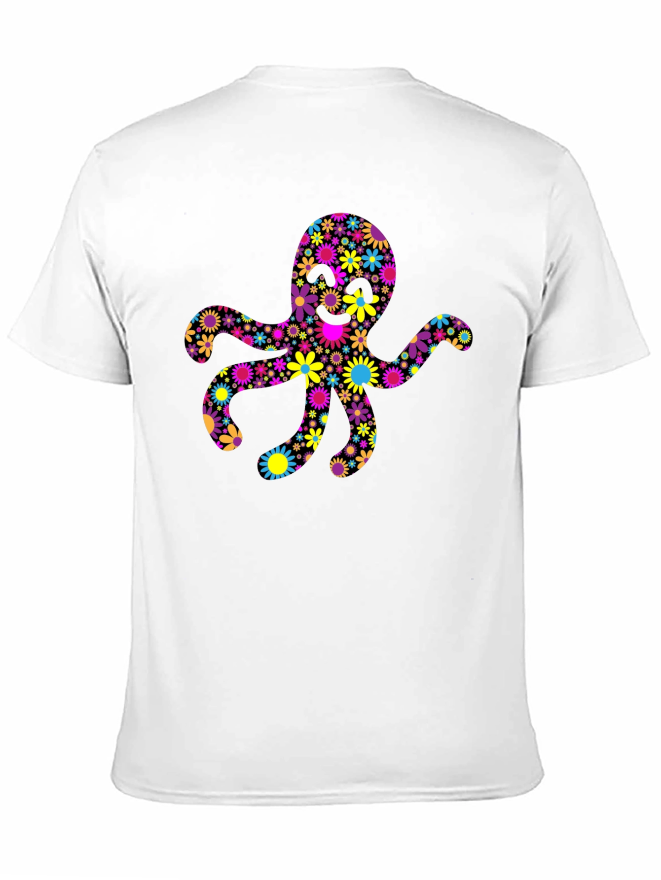 Floral Octopus Graphic Tee - Black