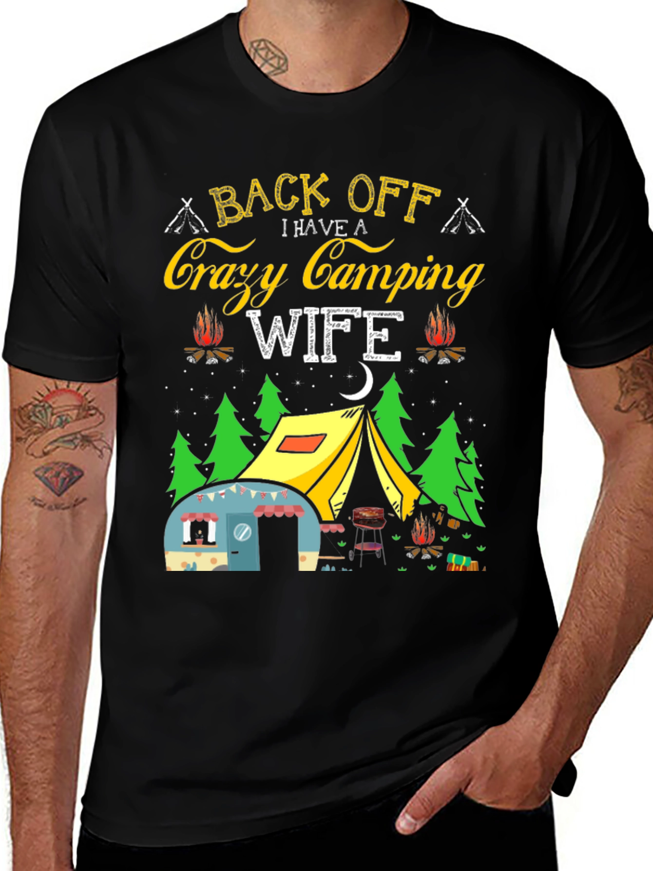 Crazy Camping Wife T-Shirt - Back Off