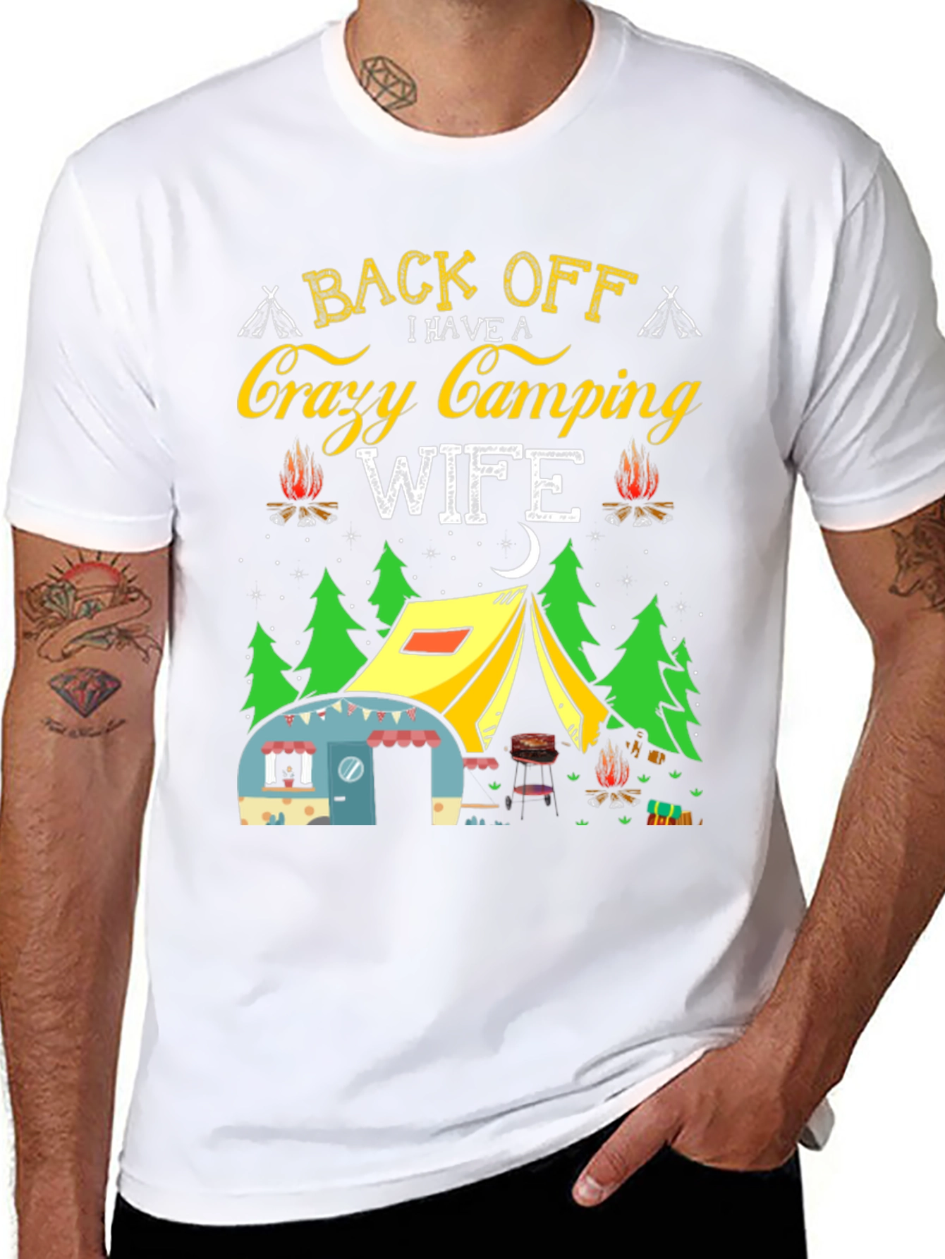 Crazy Camping Wife T-Shirt - Back Off