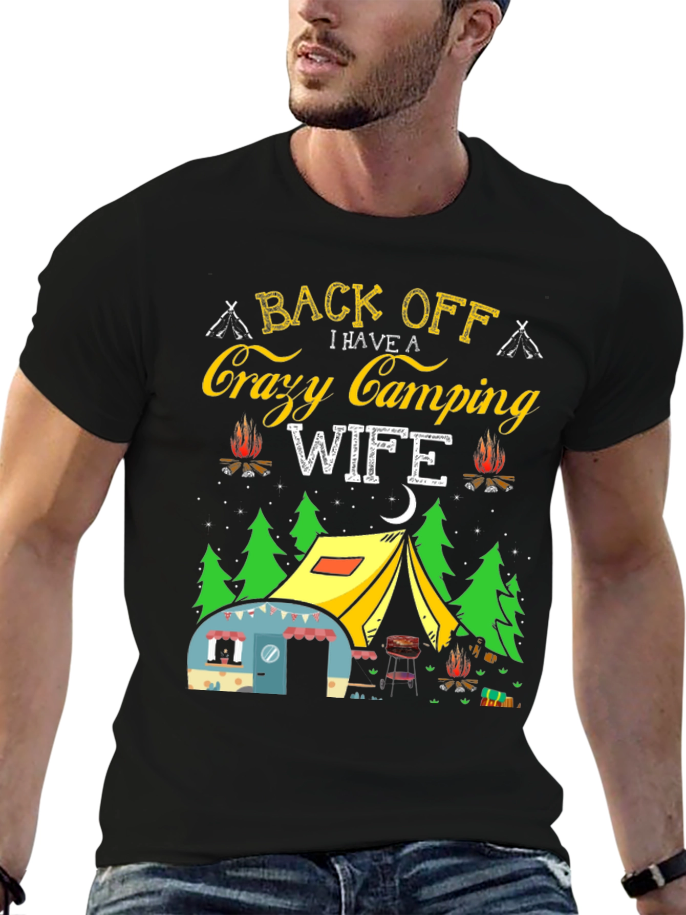 Crazy Camping Wife T-Shirt - Back Off