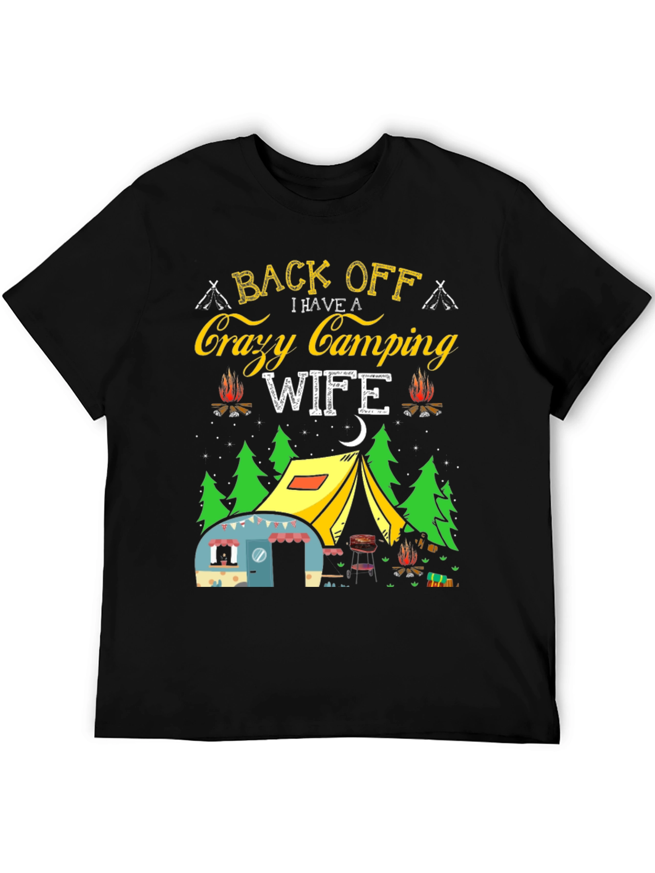 Crazy Camping Wife T-Shirt - Back Off