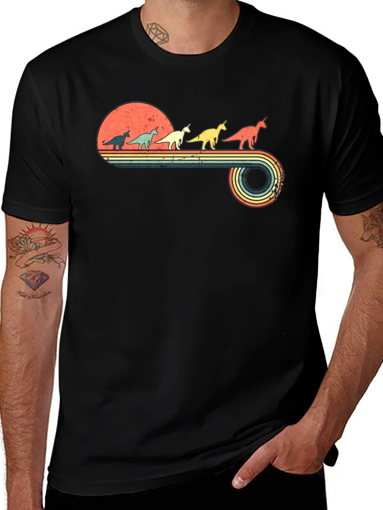 Retro Dinosaur Unicorn T-Shirt