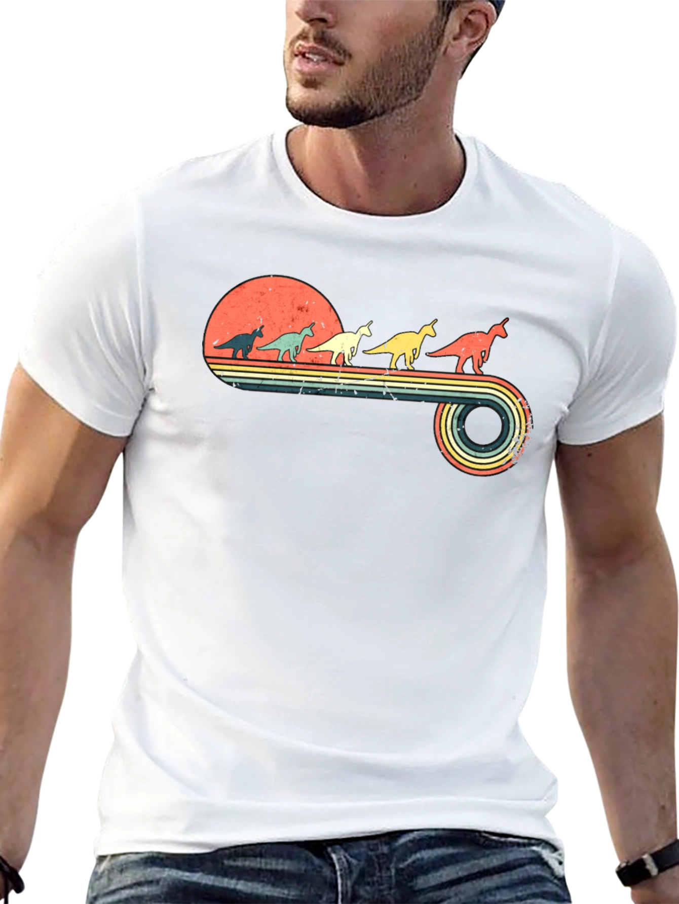 Retro Dinosaur Unicorn T-Shirt