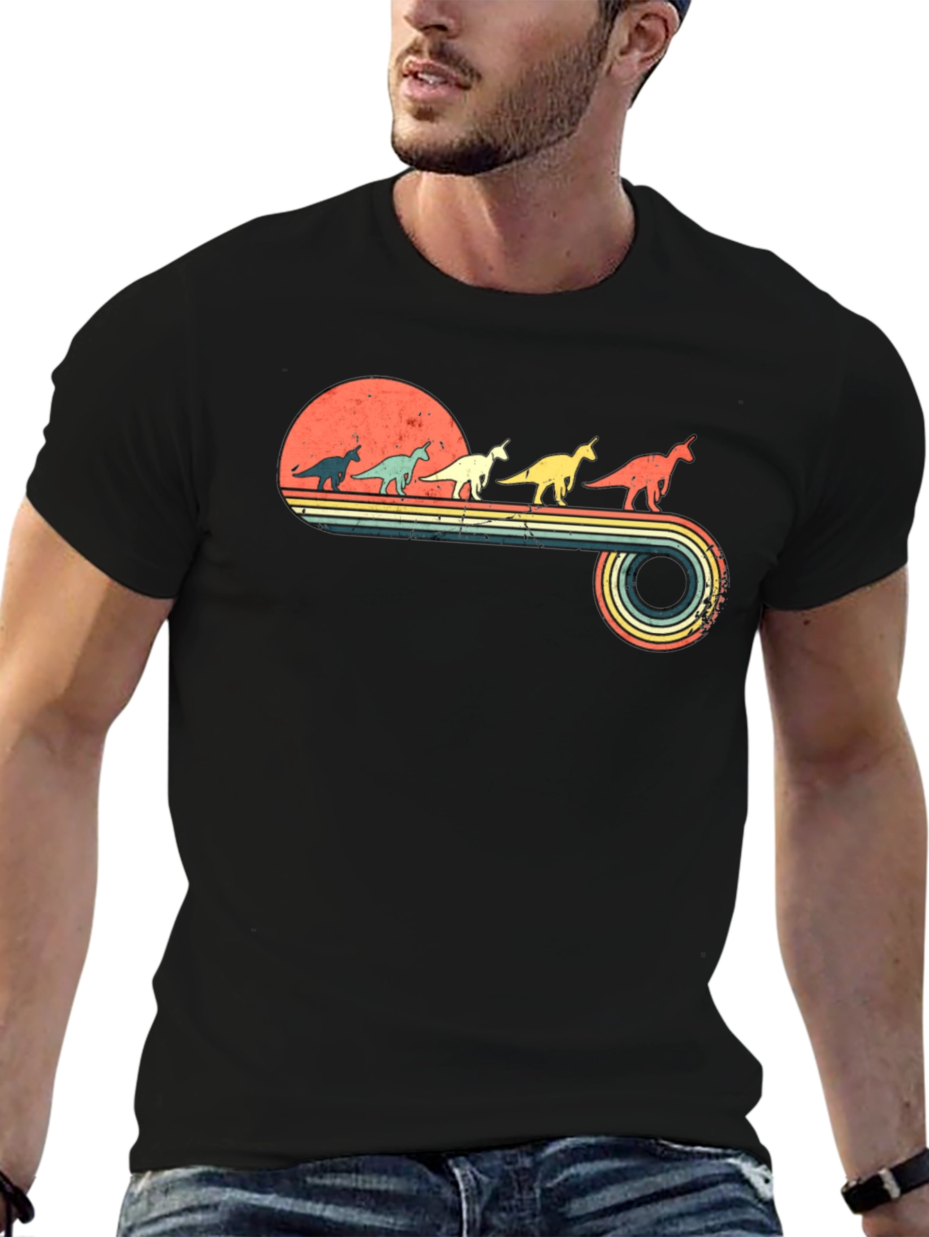 Retro Dinosaur Unicorn T-Shirt