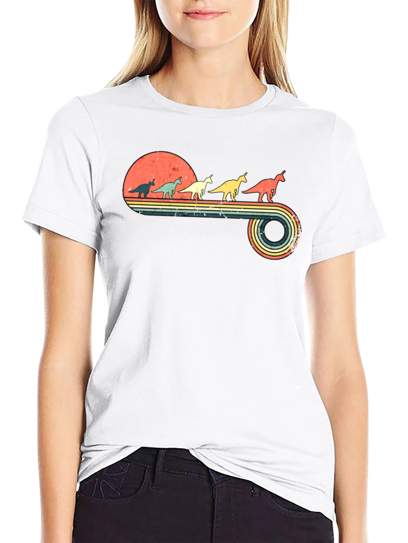 Retro Dinosaur Unicorn T-Shirt