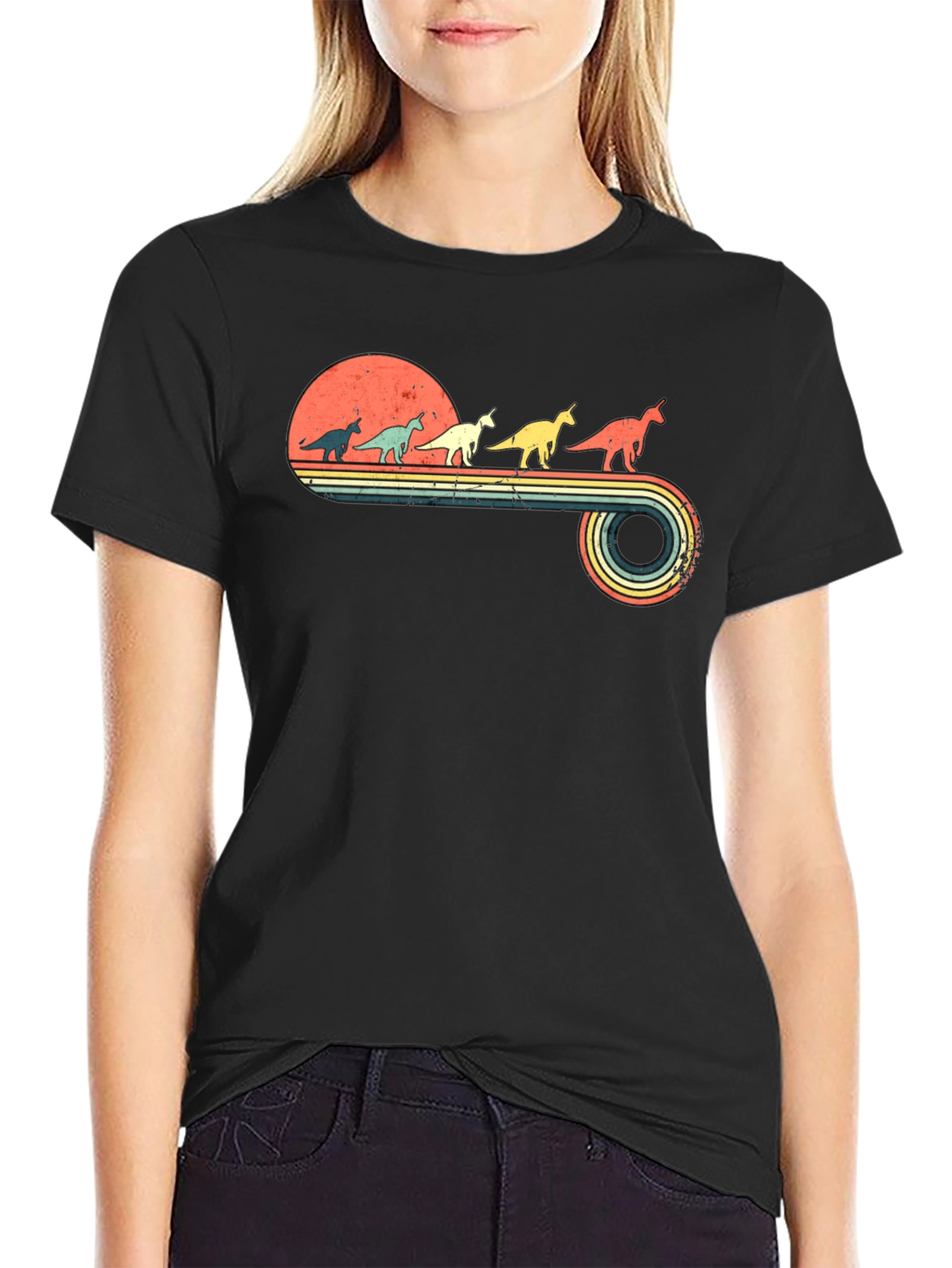 Retro Dinosaur Unicorn T-Shirt