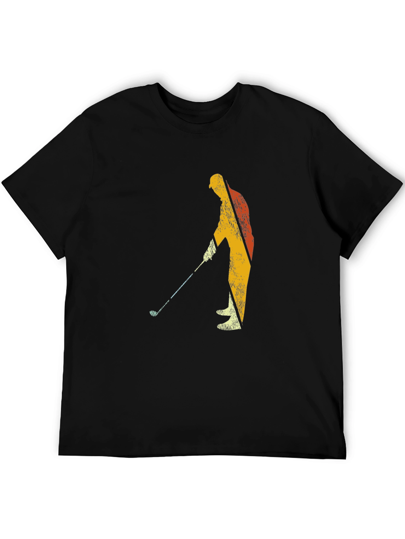 Golfing Silhouette Graphic Tee - Black