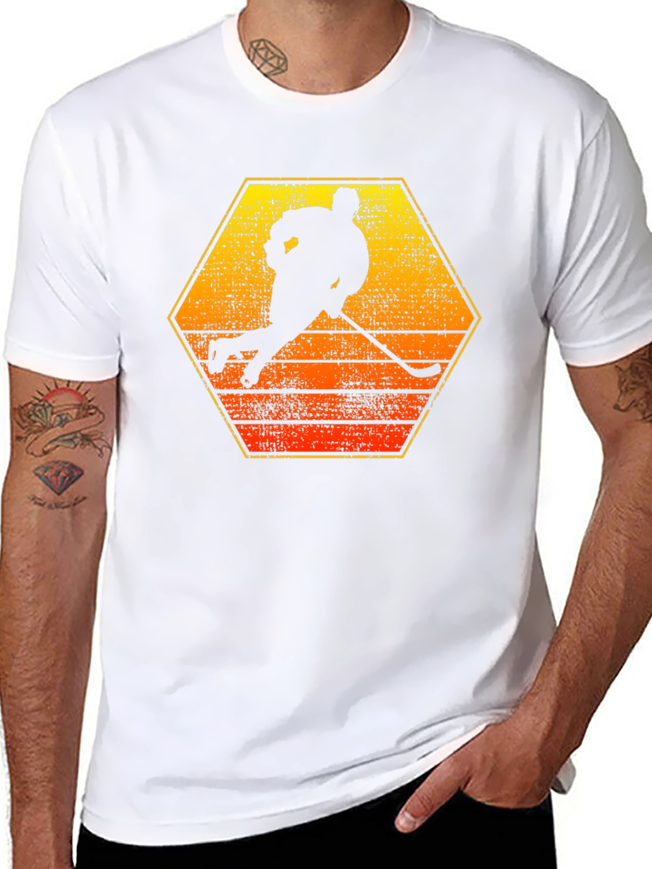 Hockey Player Silhouette Graphic Tee
