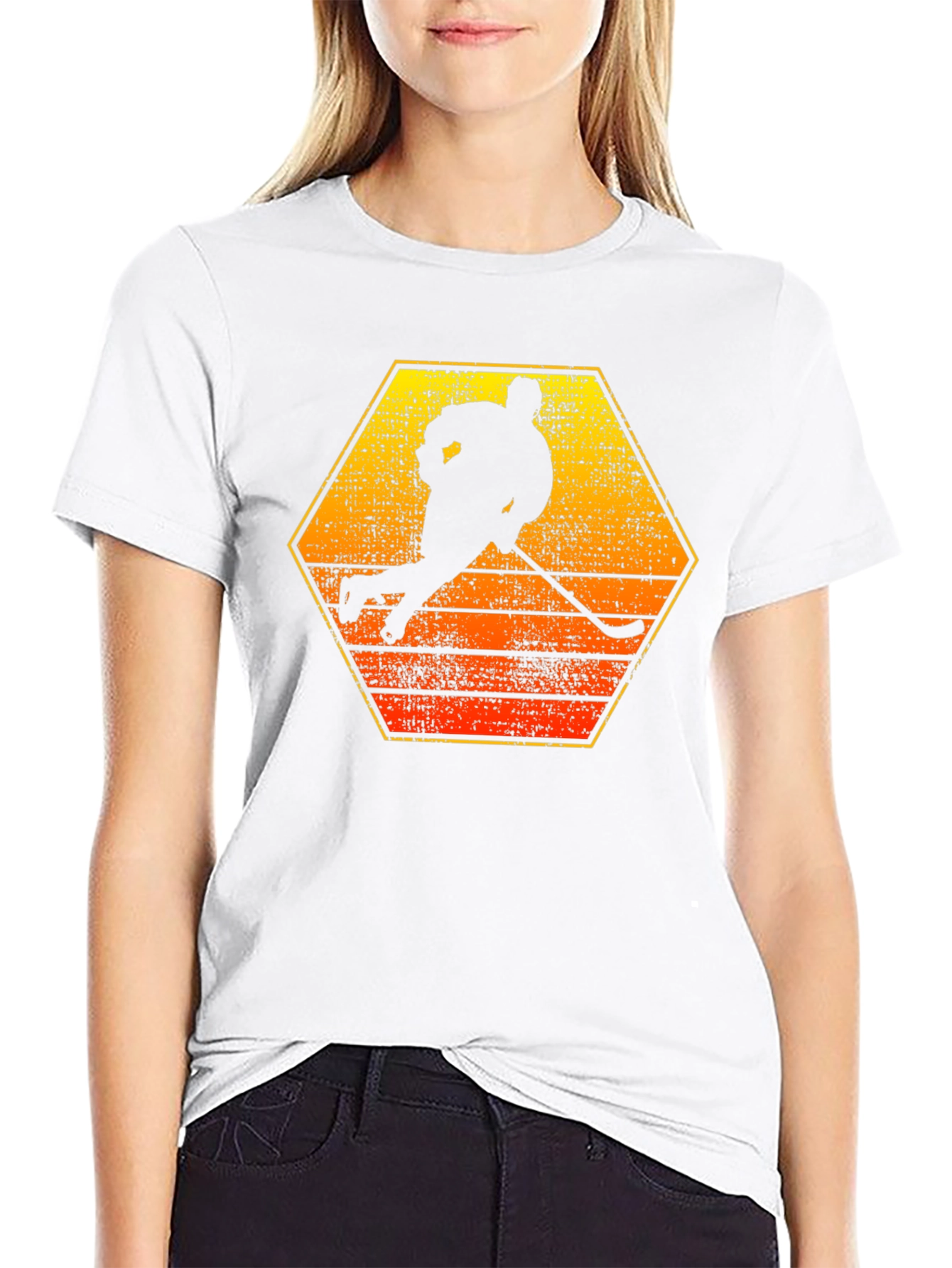 Hockey Player Silhouette Graphic Tee