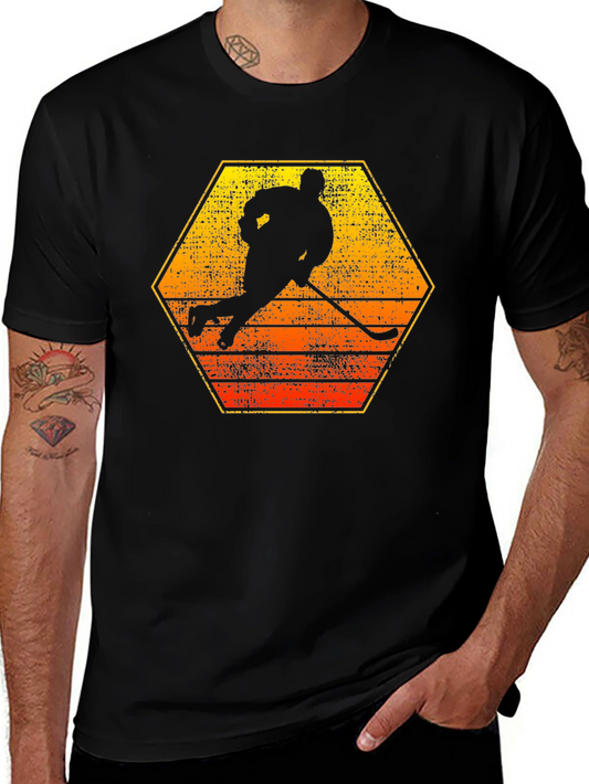 Hockey Player Silhouette Graphic Tee