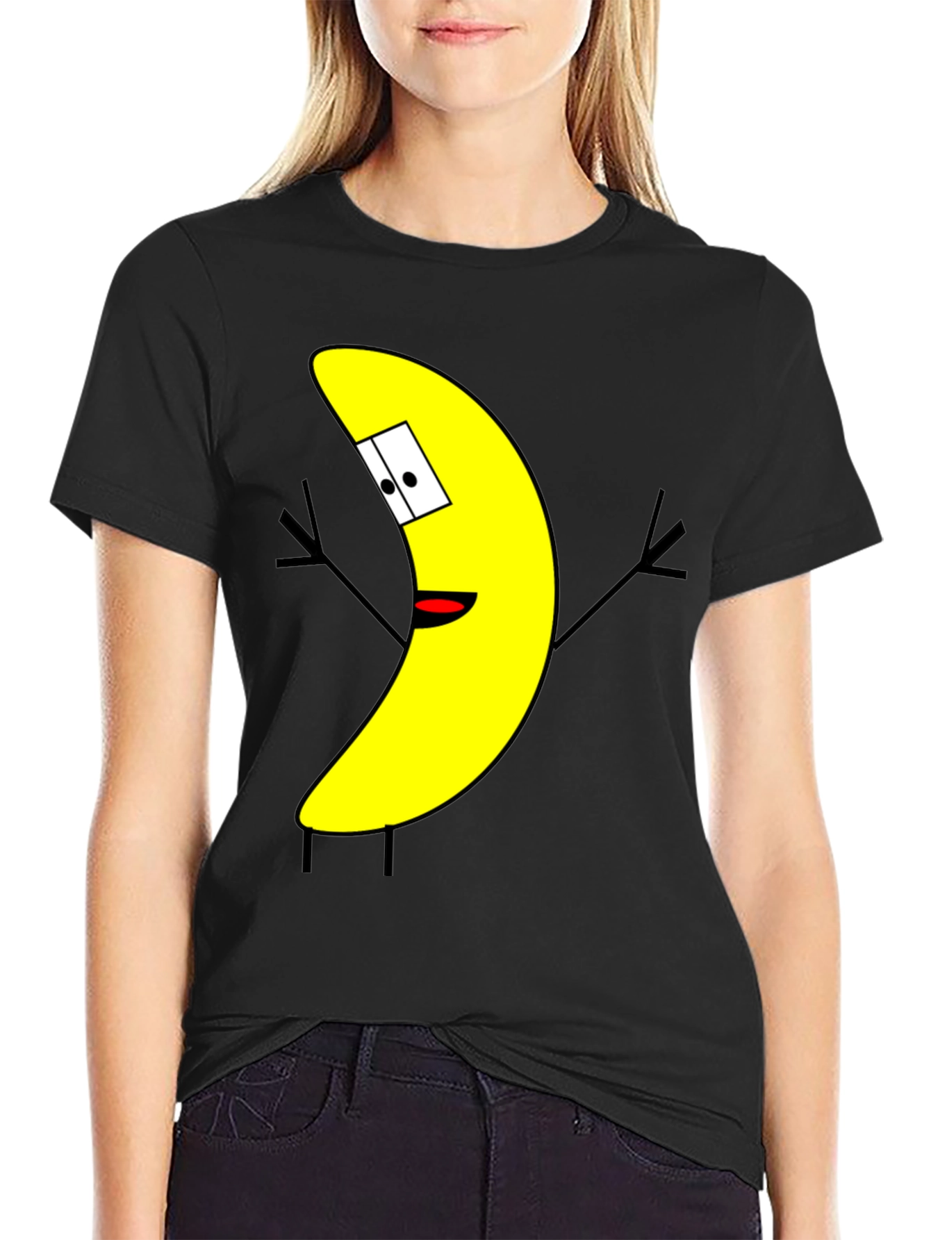 Funny Banana Cartoon Graphic Print T-Shirt