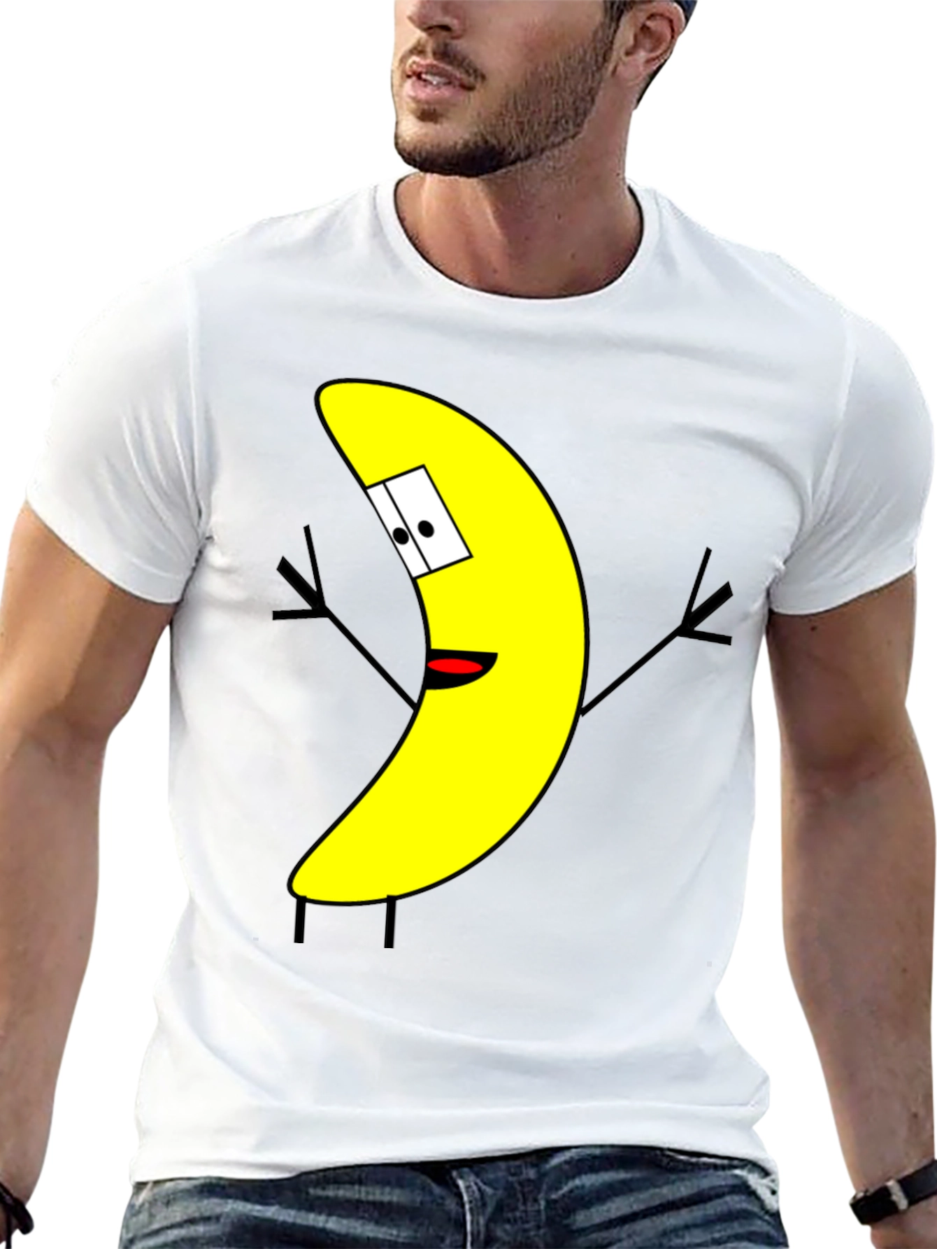 Funny Banana Cartoon Graphic Print T-Shirt