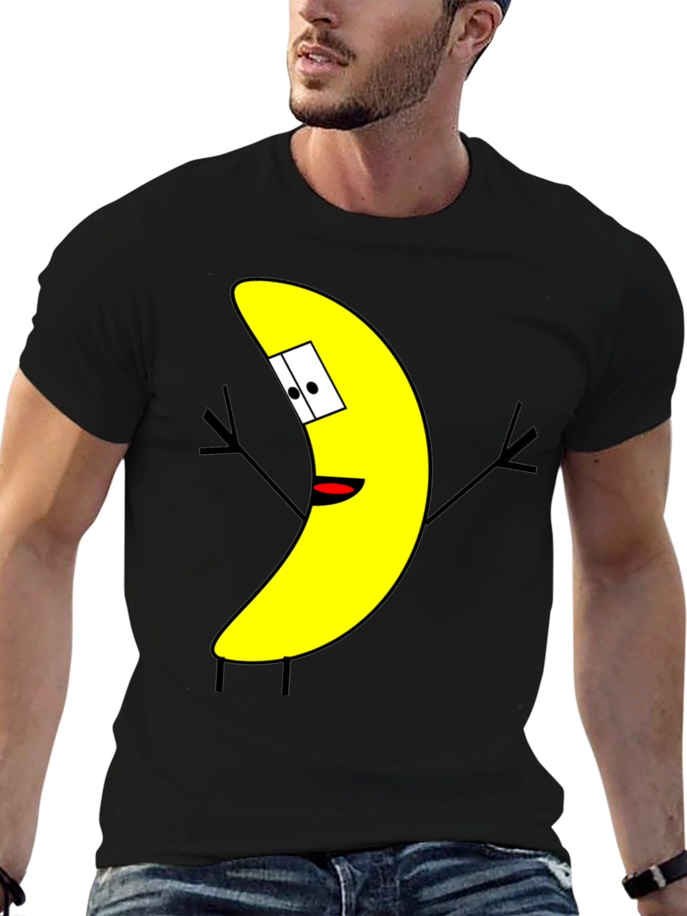 Funny Banana Cartoon Graphic Print T-Shirt