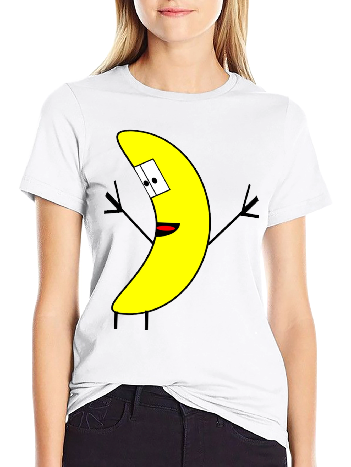 Funny Banana Cartoon Graphic Print T-Shirt