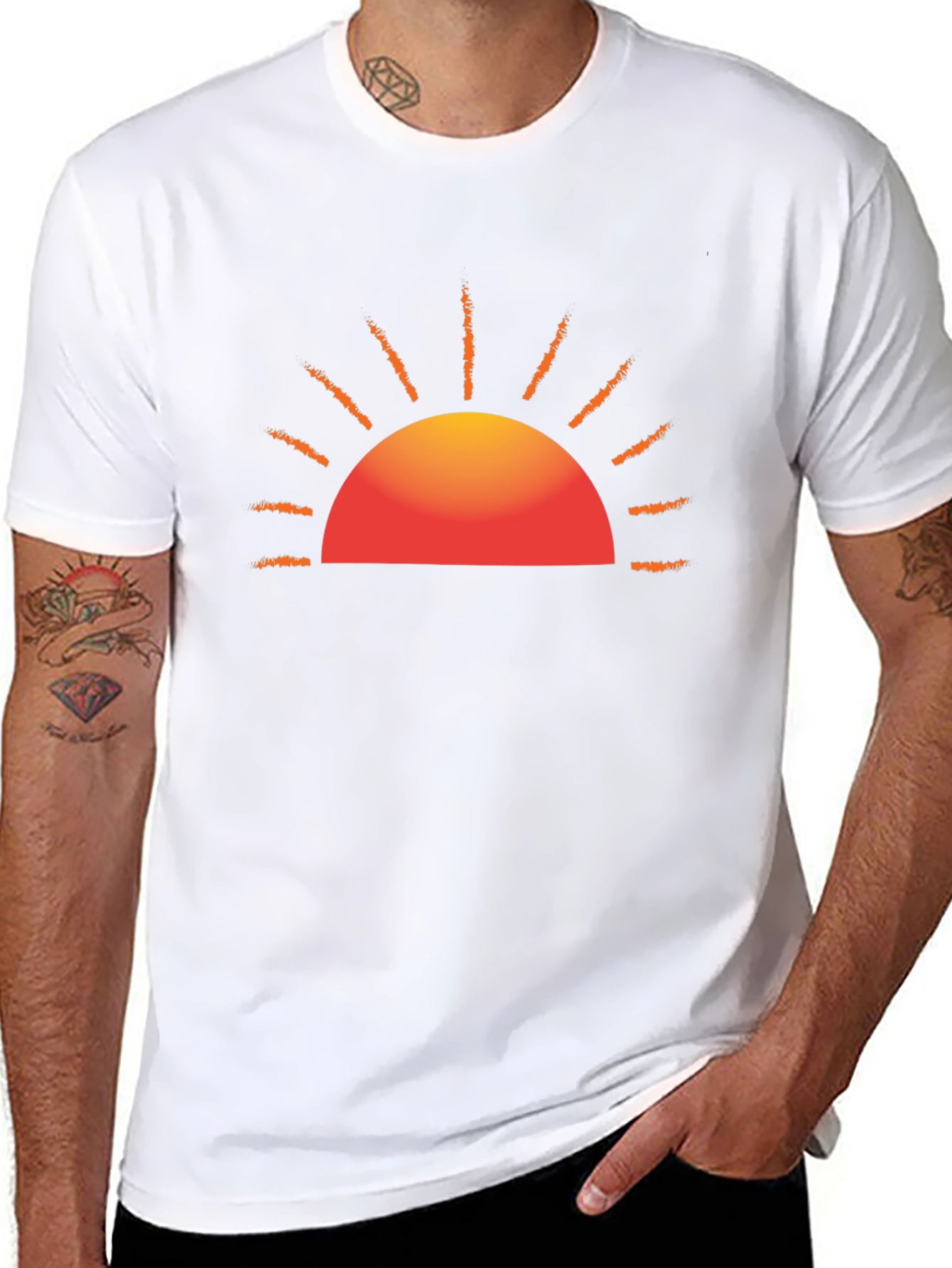 Sunset Graphic Black Tee - Stylish Everyday Wear