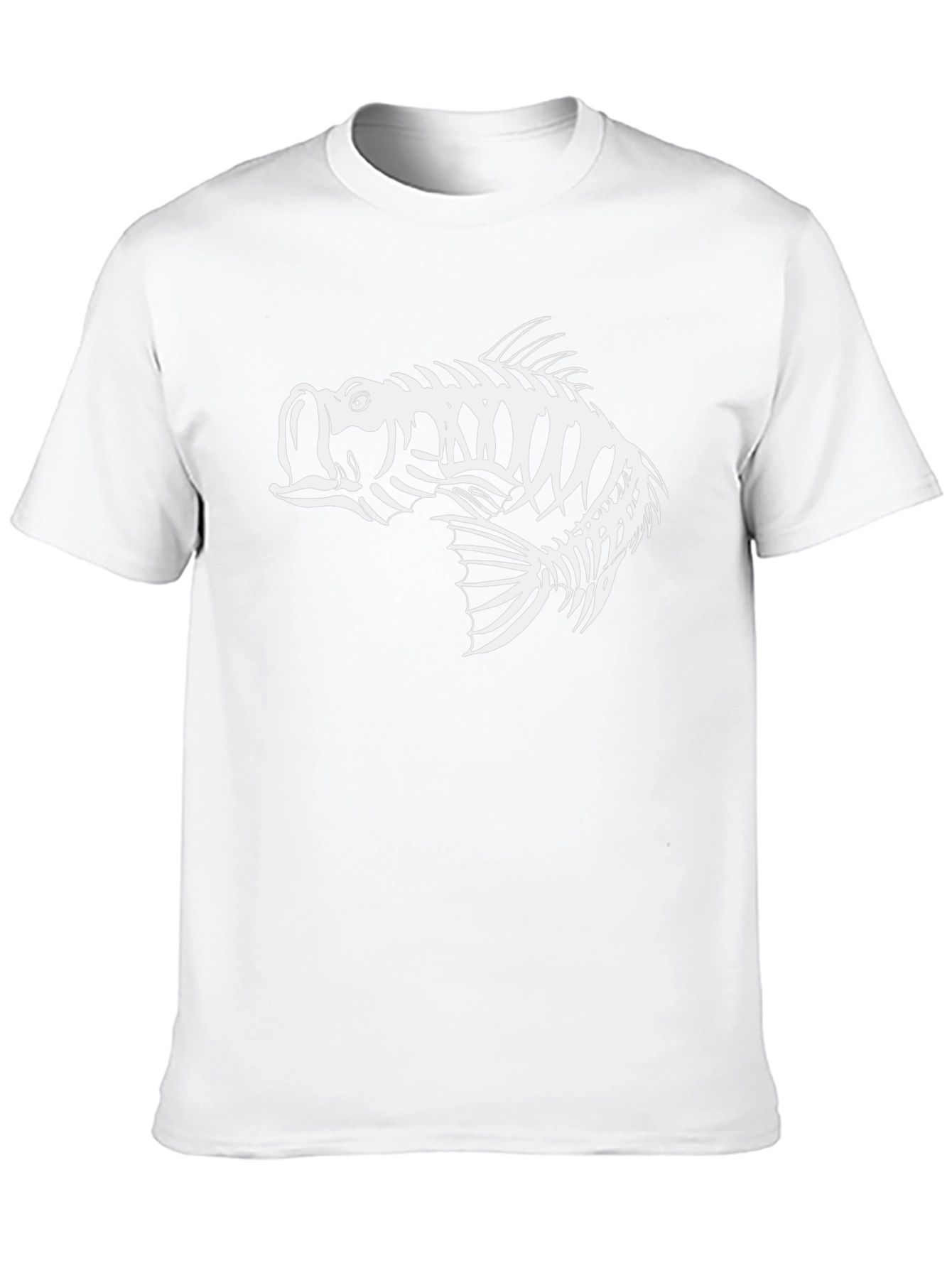 Skeleton Fish Graphic Tee - Black Cotton T-Shirt