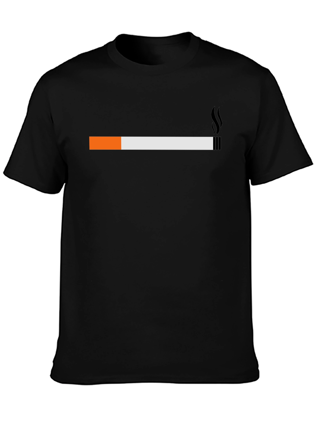 Smoking Cigarette Graphic Tee - Casual Black T-Shirt