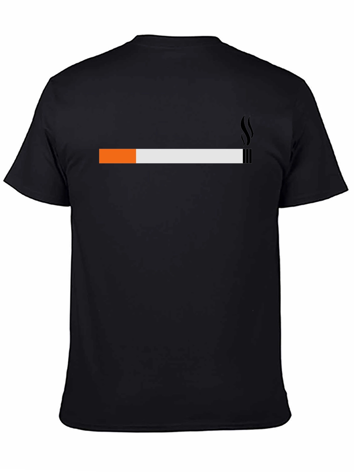 Smoking Cigarette Graphic Tee - Casual Black T-Shirt