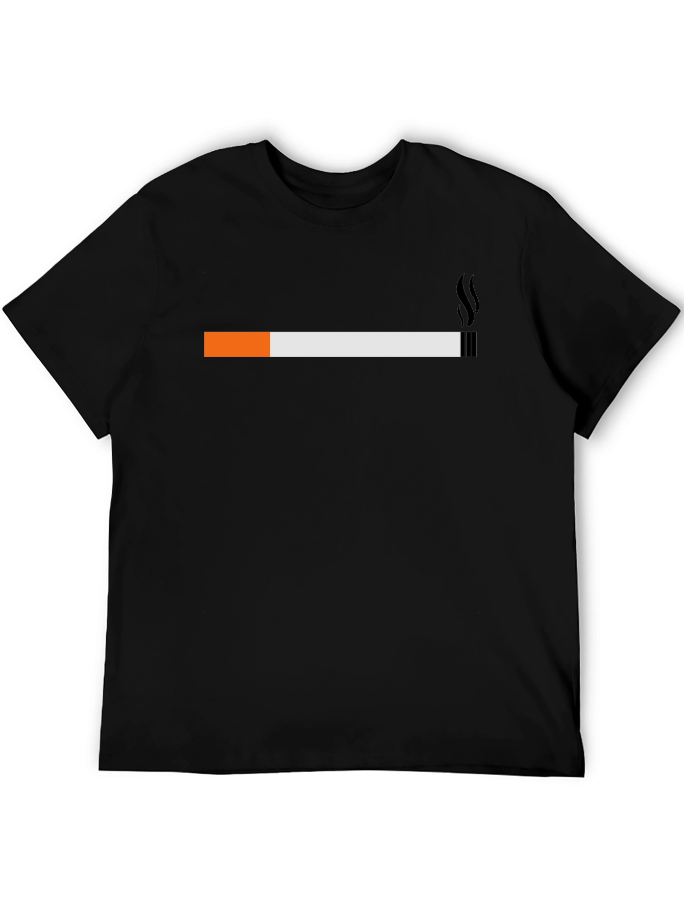 Smoking Cigarette Graphic Tee - Casual Black T-Shirt