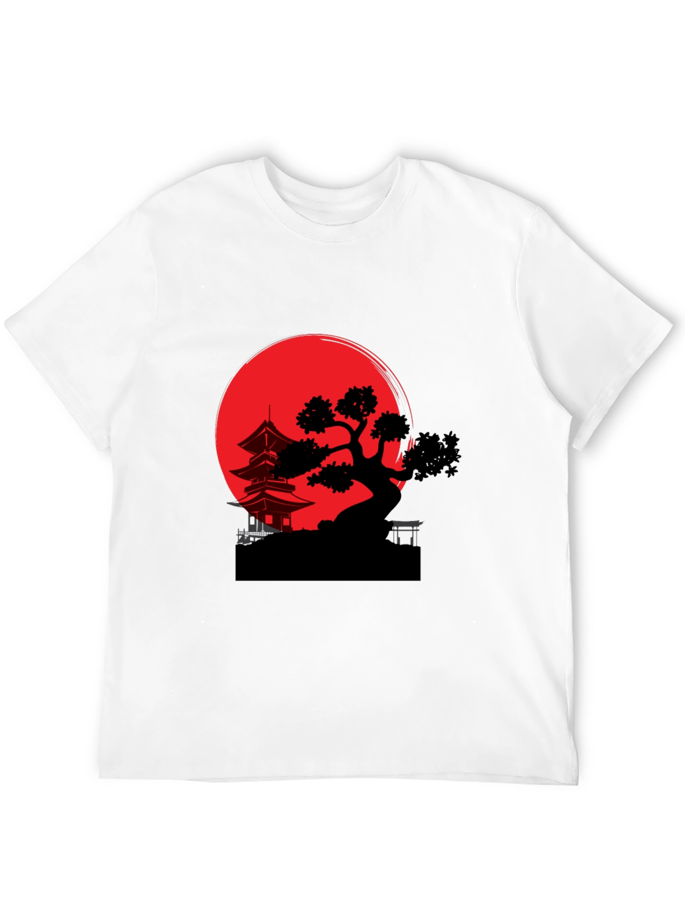 Japanese Sunset Graphic Tee - Black