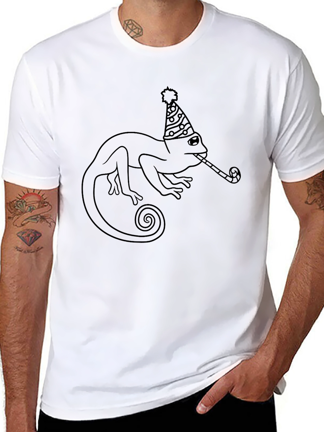 Party Chameleon Graphic T-Shirt