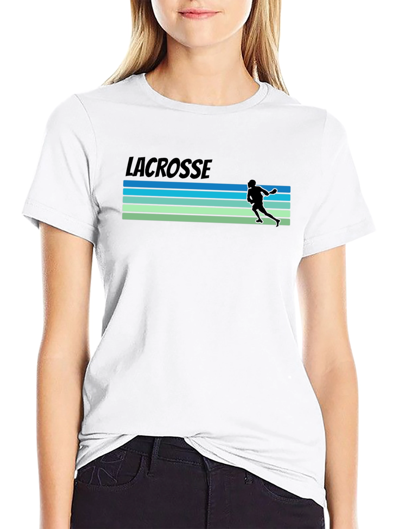 Lacrosse Retro Style Black T-Shirt