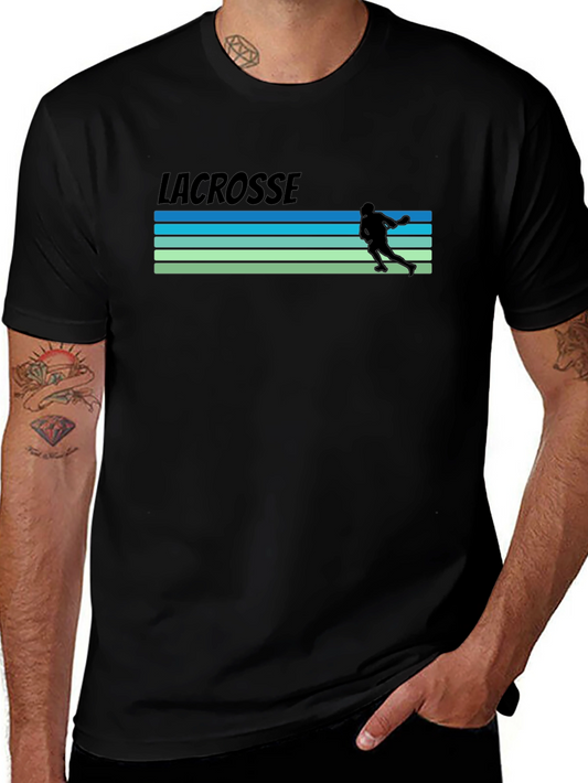 Lacrosse Retro Style Black T-Shirt