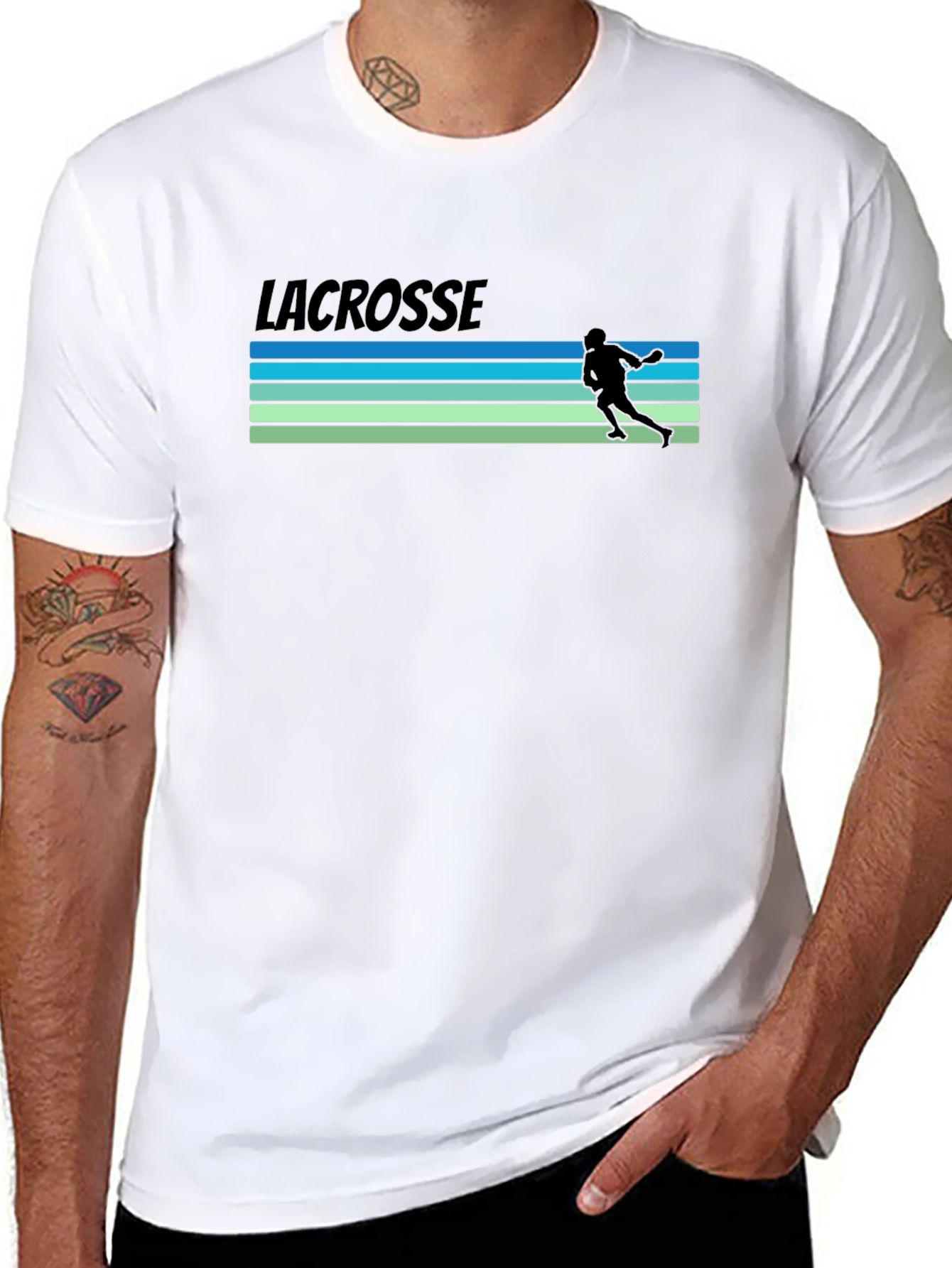 Lacrosse Retro Style Black T-Shirt