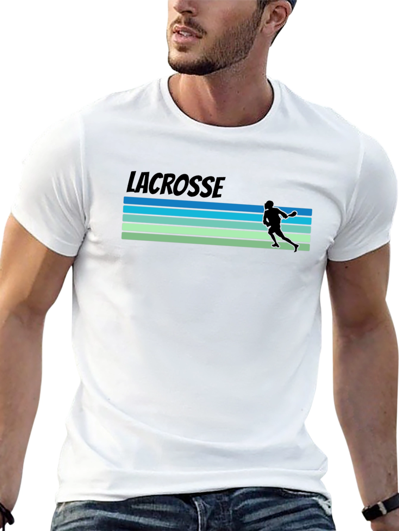 Lacrosse Retro Style Black T-Shirt