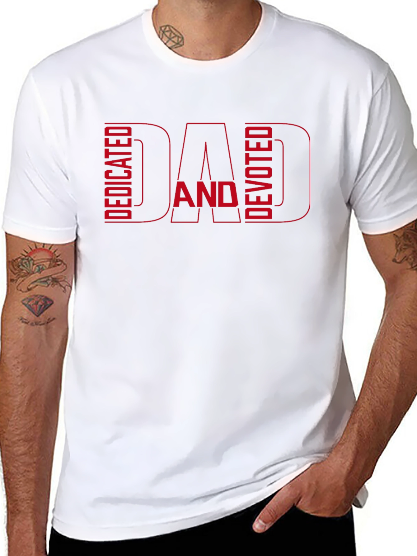 Dedicated and Devoted Dad Graphic T-Shirt